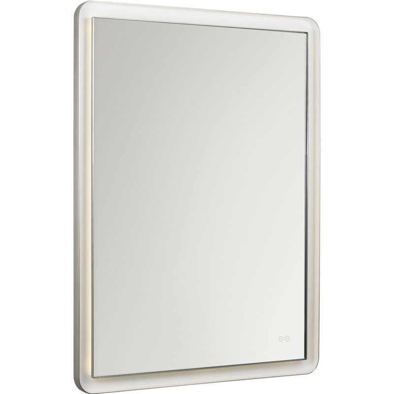 Chopin Rectangular Illuminated Mirror, 48" H x 36" W x 1.5" D, Polished Nickel