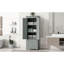 Grande armoire de rangement avec deux tiroirs pour salle de bain / bureau, gris-412814809
