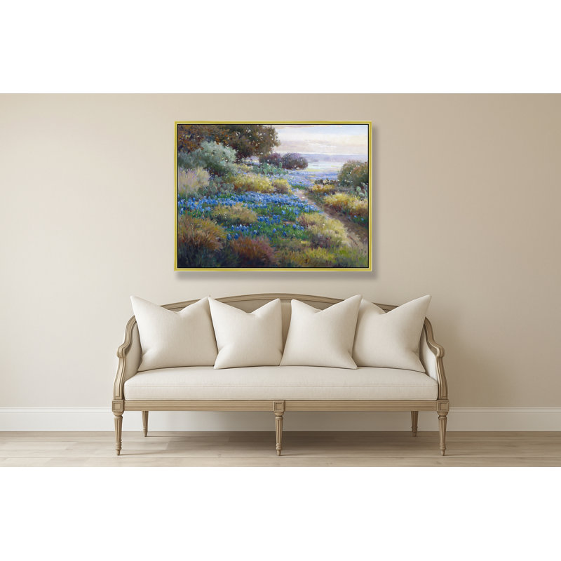 Bluebonnet Light Print, 50" H x 74" W, Gold