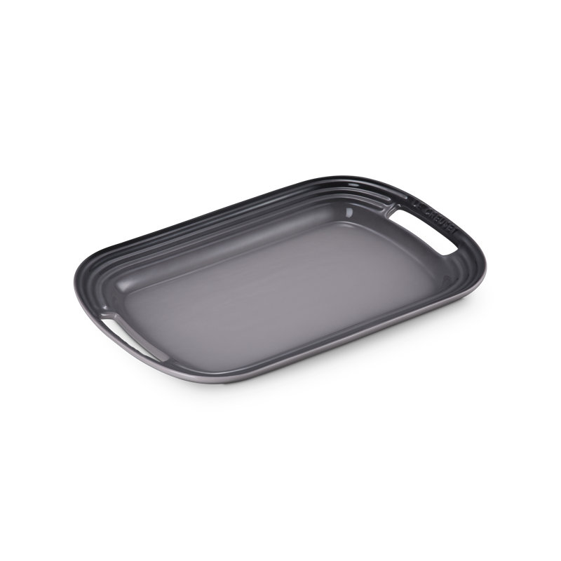 Le Creuset Stoneware Serving Platter, 14 In. - Cerise, Oyster