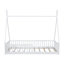 Lit simple en bois avec clôture, blanc