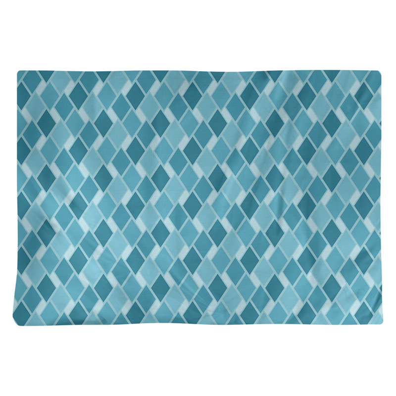 Napperon en coton 18 "Retro Diamonds, Bleu