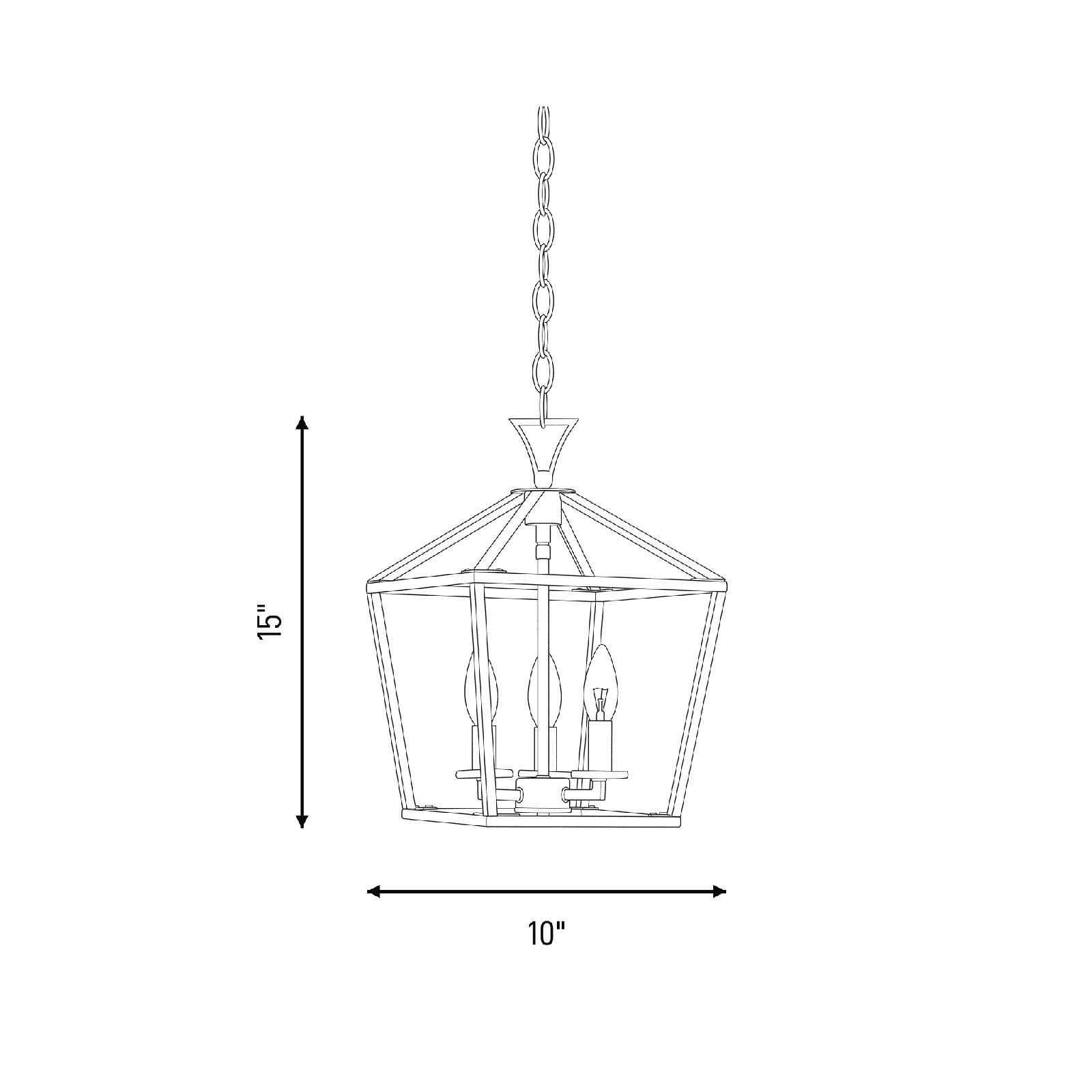 Hastings 3-Light Chandelier, Classic Bronze