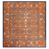 Superb Persimmon Color with Chinoiserie Pattern Antique Chinese Kansu Rug