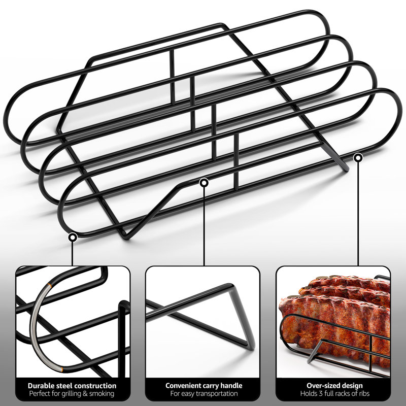 Extra-Large Black Porcelain Coated Steel Rib Rack