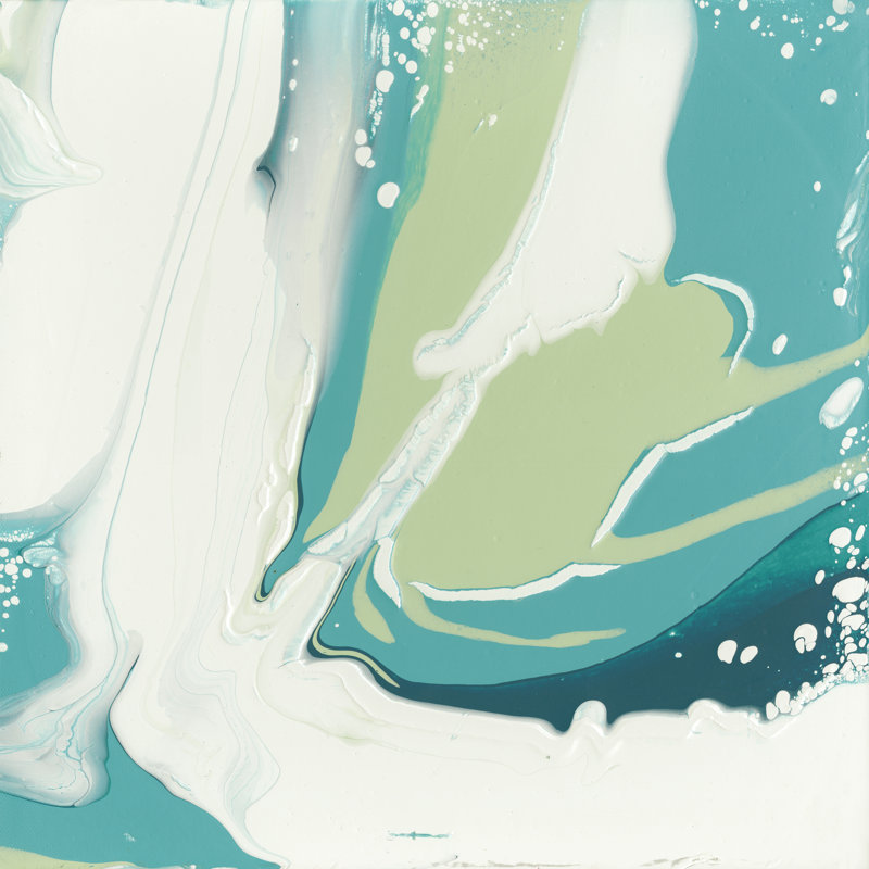 Flowing Teal II by Studio W - Wrapped Canvas Painting, 51cm H x 51cm W