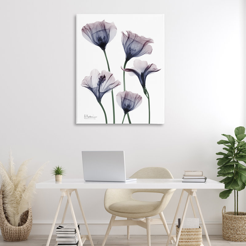 Fleurs subtiles, toile par Albert Koetsier, H 48 po x l 36 po
