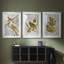 Quatre oiseaux chanteurs - feuille d'or - impression encadrée sur mesure de qualité supérieure - 3 pièces-292068776-292068771