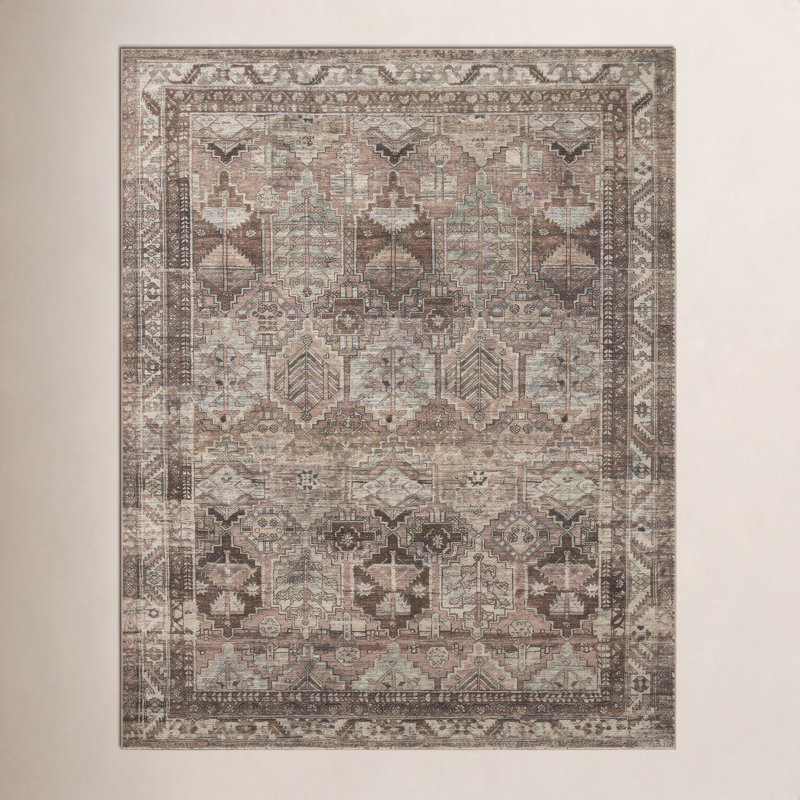Tapis oriental argile / sauge Billie, Rectangle 10 pi x 14 pi