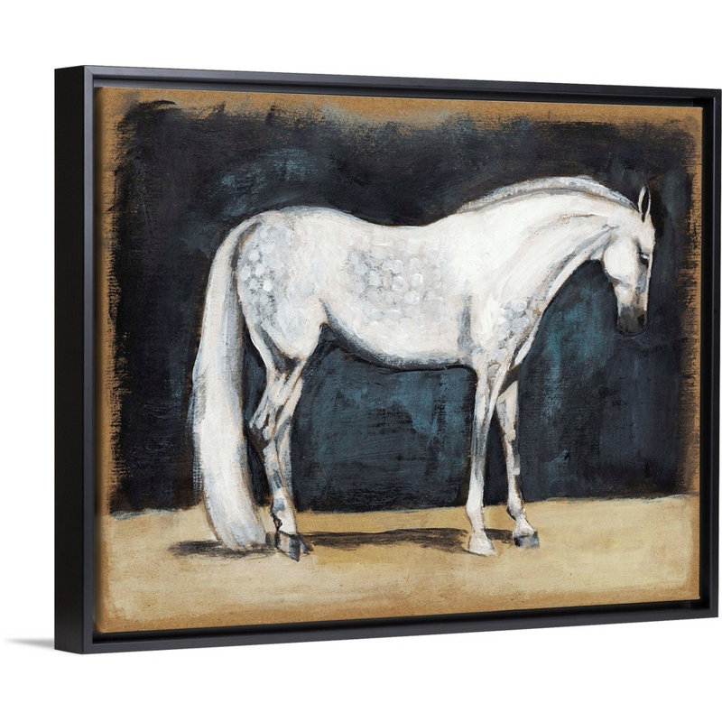 Équitation, art mural sur toile V, H 13 po x l 16 po x P 2 po, Toile avec cadre noir