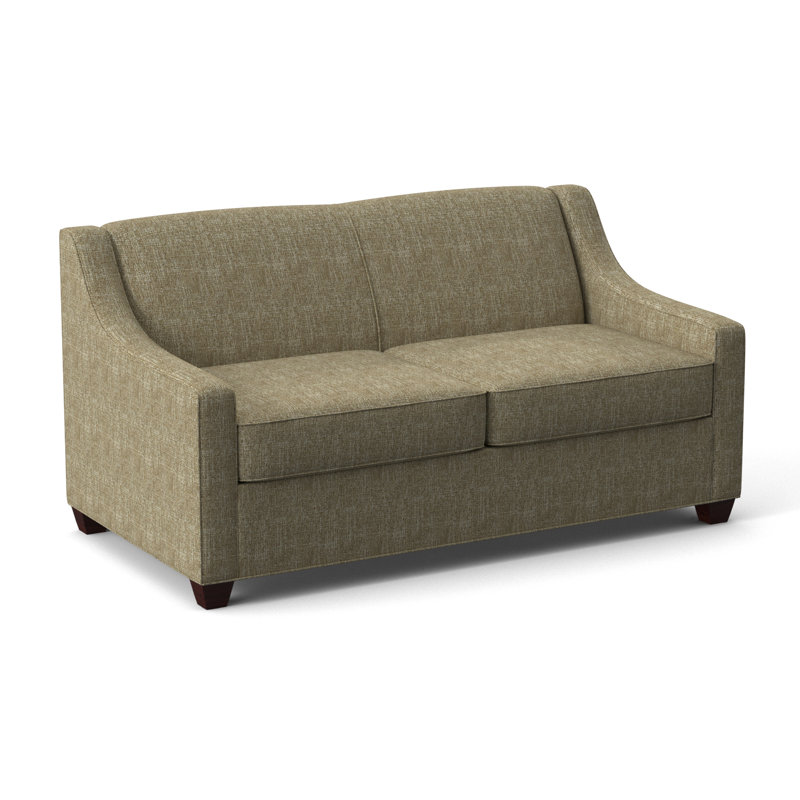 Phillips 68" Recessed Arm Sofa Bed with Reversible Cushions, Empire Mahogany, Connelly Wren, Hybrid