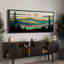 «Green Abstract Mountain Forest Landscape Extra Large», reproduction d'art sur toile encadrée-111666043-107118548