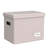 File Organizer Box - Set Of 1 Collapsible Decorative Linen Filing Storage Hanging File Folders With Lids Office Cabinet Letter Size Light Grey (14X9.3X10.8 Inch)