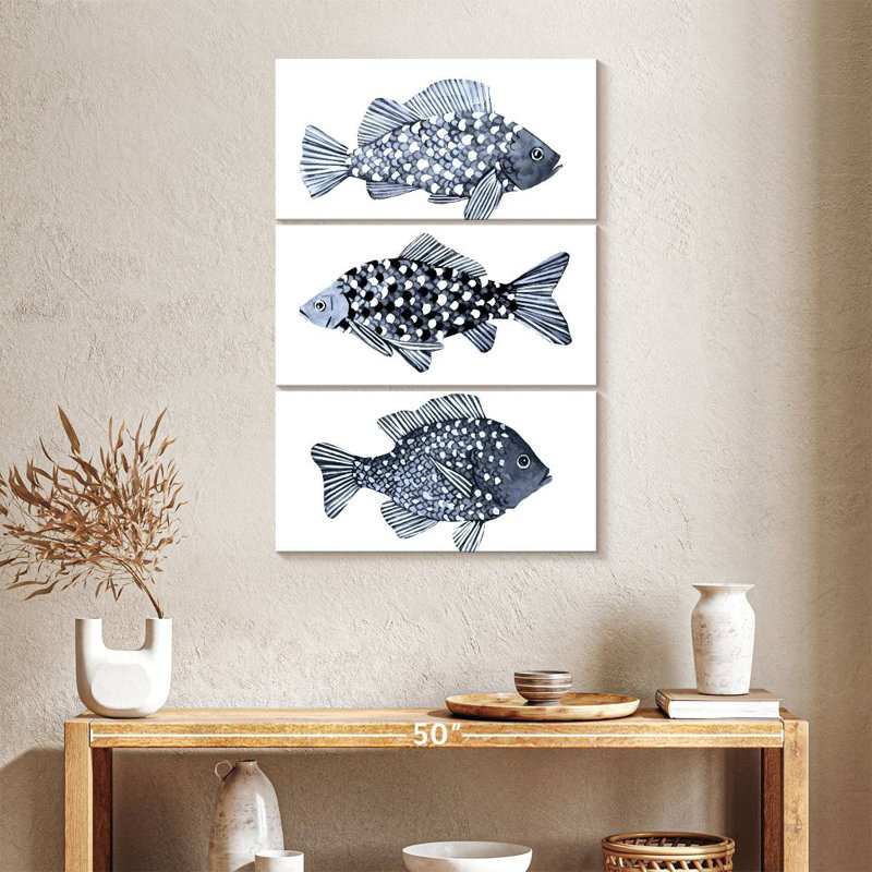 Brampt Blue Fish I, 38" H x 24" W