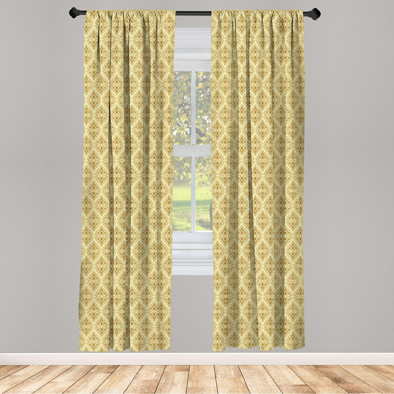 Damask Semi-Sheer Rod Pocket Sliding Panel, 28" x 95"