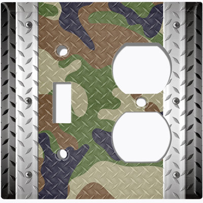 Plaque de prise de courant en métal Camo