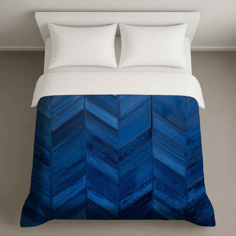 Blue Chevron Pattern Duvet Covers, Queen