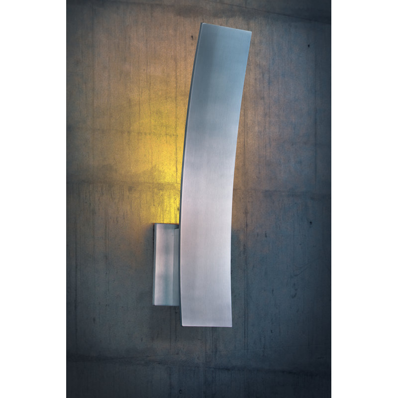 Azral LED Armed Sconce, Satin Aluminum