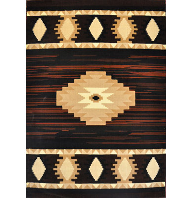 Tapis noir de style Sud-Ouest Esmund