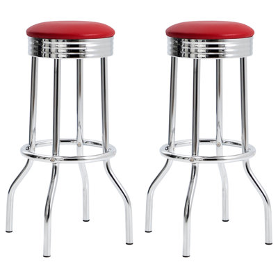 Hagert Swivel Upholstered Counter Stool with Metal Frame