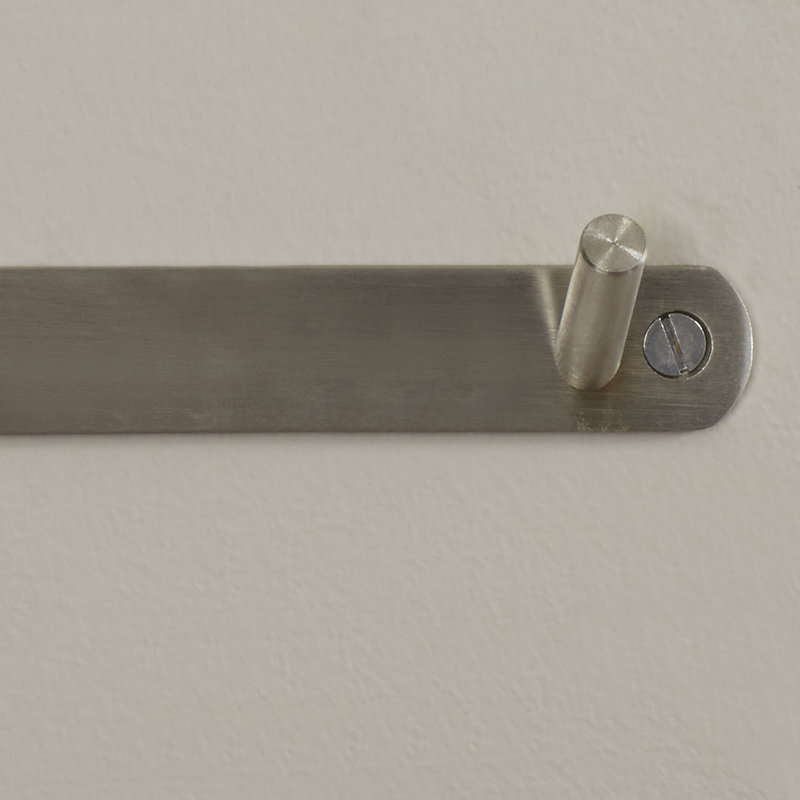 Hook rack - 2 hooks - stainless steel 