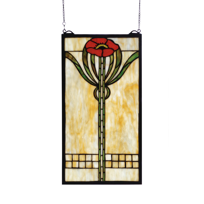 Floral Parker Poppy Stained Glass Window