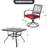 5-piece Outdoor Dining Set With Umbrella Hole And 4 Swivel Chairs-573353512-573353513