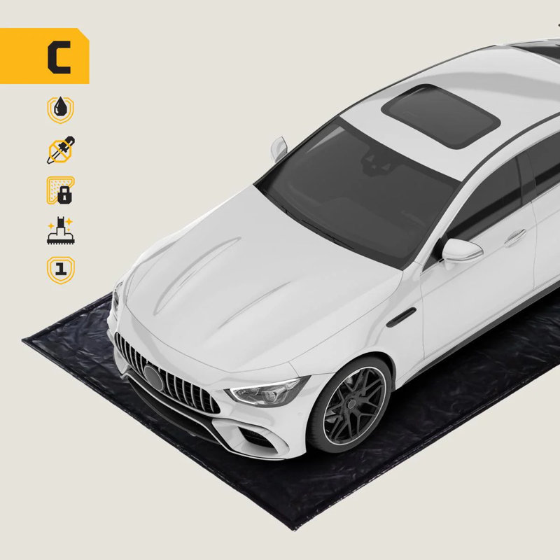 Mid Size Garage Floor Protection And Containment Mat