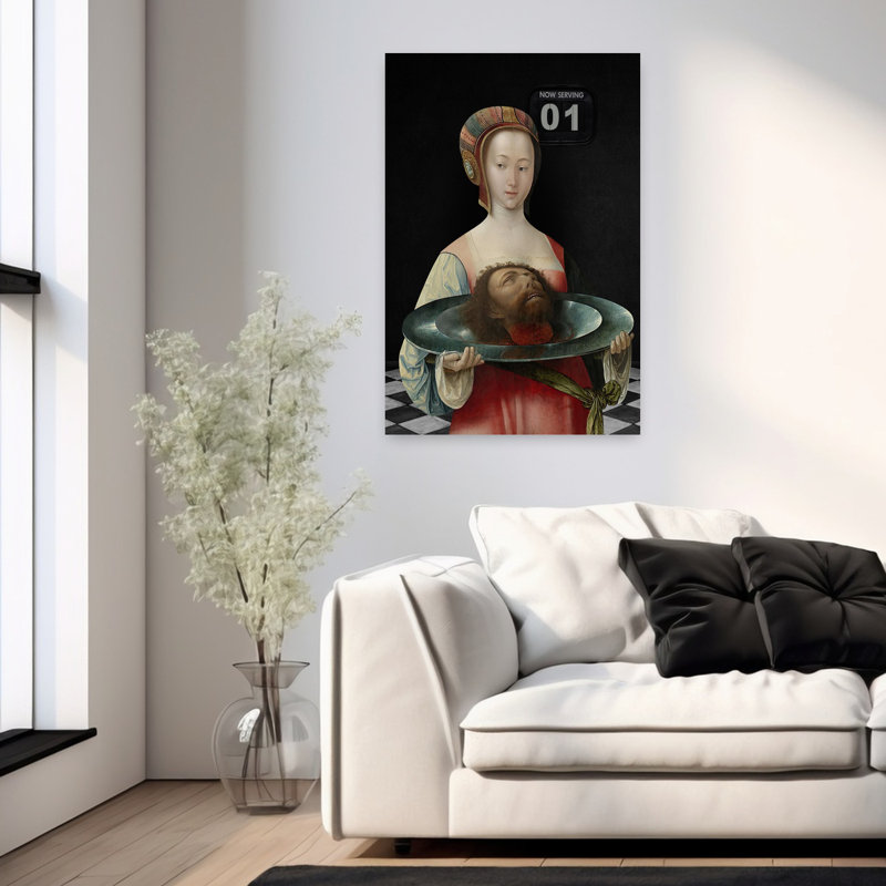 «Now Serving Classic Contemporary», art mural, H 36 po x l 24 po