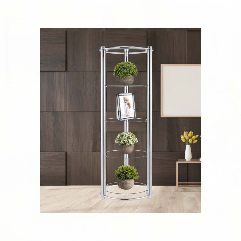 Triangle Display Shelf Tempered Glass/Chrome Frame