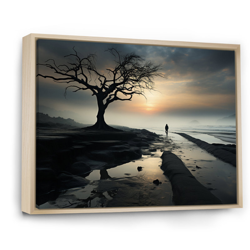 Beach Photo Oceanic Rhythms II - reproduction, Cadre naturel flottant, H 34 po x l 44 po x P 1,5 po