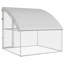  Dog Kennel With Storage Silver Galvanised Steel Outdoor Housing Shelter