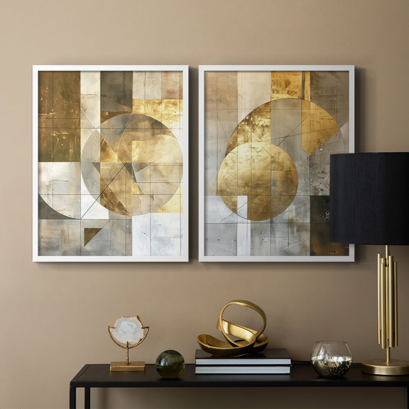 Reproduction encadrée ABSTRACT Series C-Premium - prête à être accrochée - aucun clou requis - aucun clou requis, Blanc