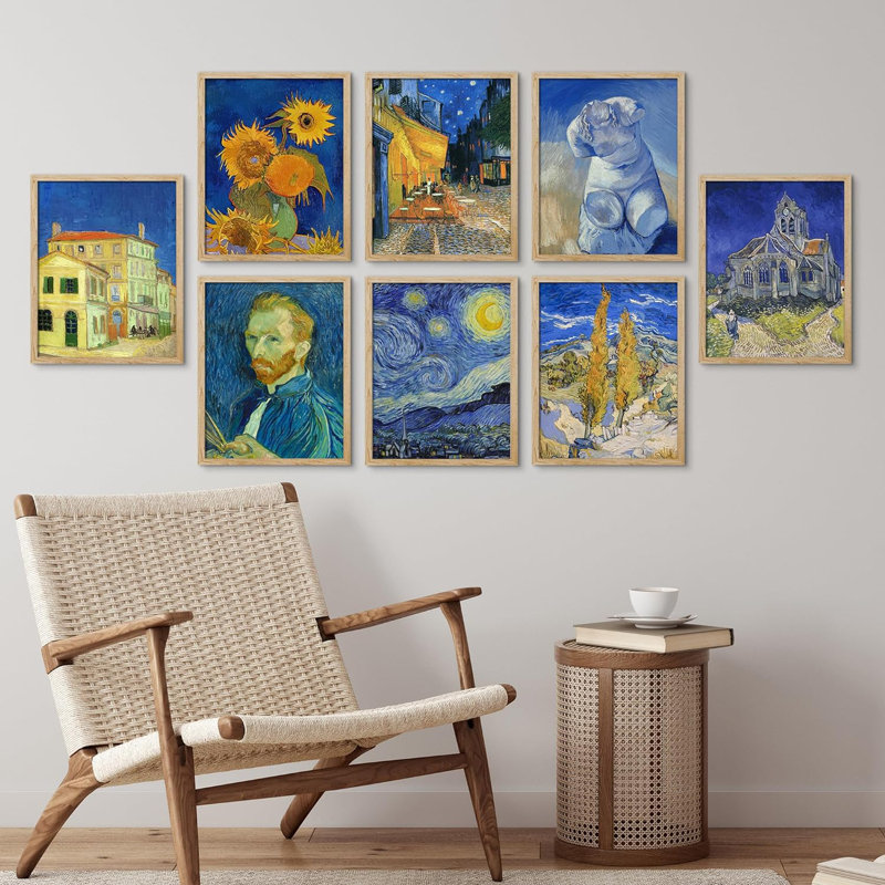 Collection de beaux-arts Vincent Van Gogh, L 8 po x H 10 po, Encadré naturel