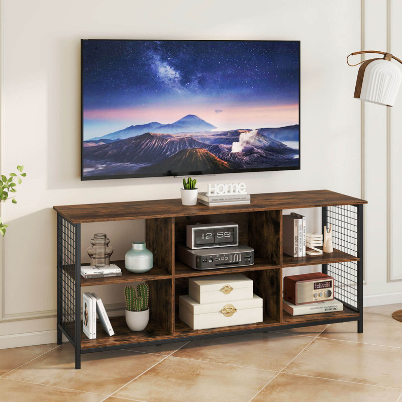 Meuble télé 3 niveaux pour meuble télé avec panier de rangement jusqu'à 65 po