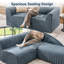 Banc de salle à manger modulaire rembourré en L 88 po-985391512