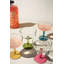 SET OF FOUR COUPE GLASSES WITH COLORED STEMS - ONE EACH