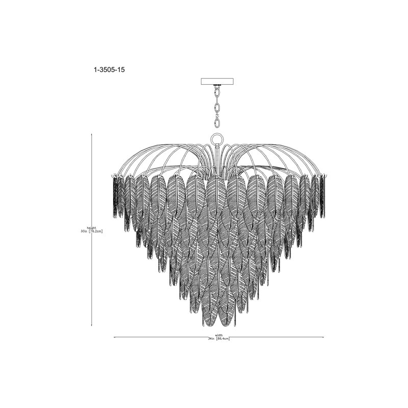 Boa 15-Light Chandelier in Warm Brass by Breegan Jane