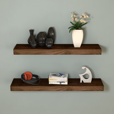 2 Piece Solid Wood Floating Shelf