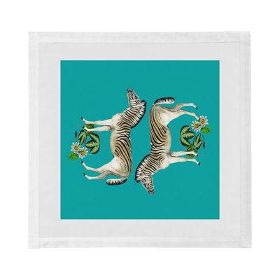Zebra Seeing Double Cotton Sateen Dinner Napkins