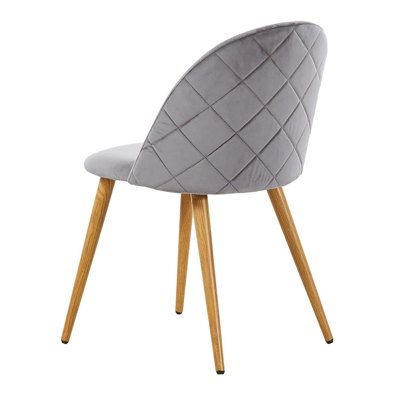 Assael Velvet Upholstered Side Chair, Grey