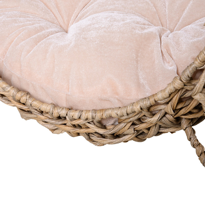 Lit pour chat surélevé beige avec coussin intérieur apaisant