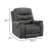 Oby Manual Reclining Chair, Panel Stitched Back, Dark Gray Microfiber