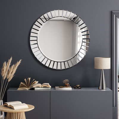 Miroir mural rond en biseau moderne Meira