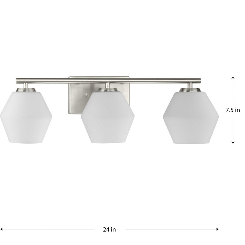 Copeland 3 - Light Dimmable Vanity Light, Brushed Nickel