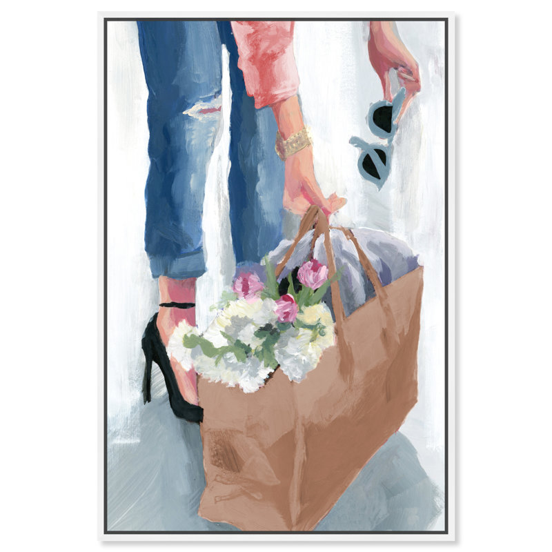 Spring Casual Fridays - peinture sur toile, Toile blanche encadrée, H 36 po x l 24 po