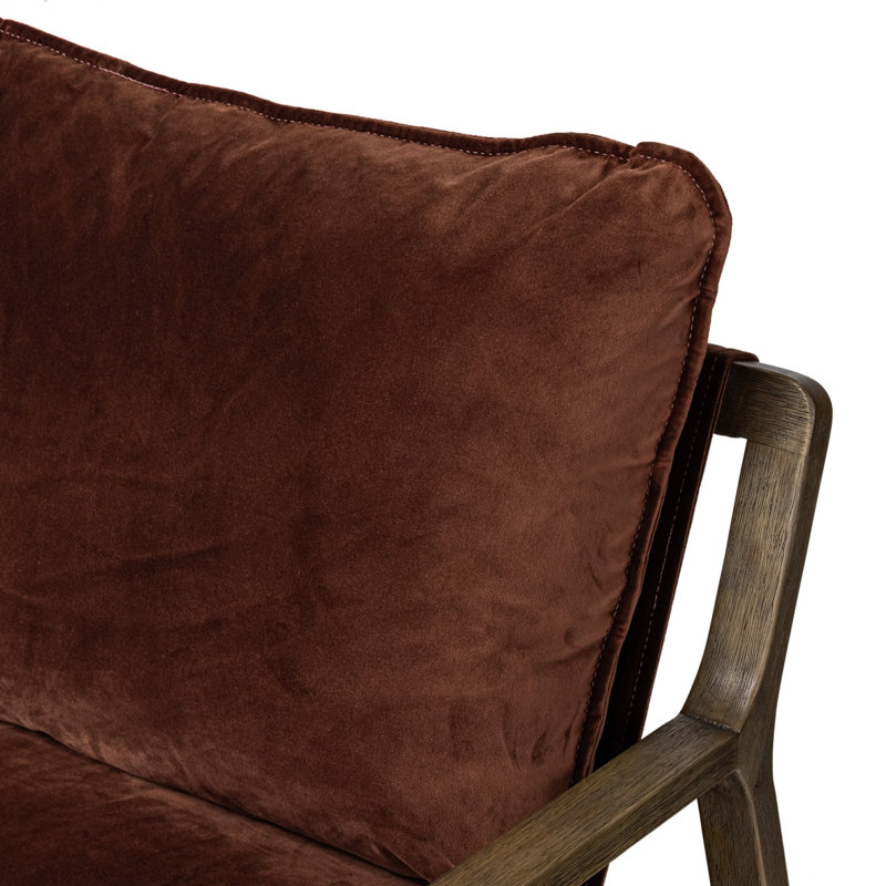 Goldberg Wooden Frame Armchair, Toasted Umber, Surrey Auburn Performance