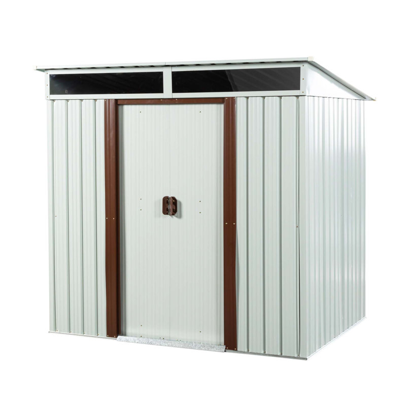 6Ft X 5Ft Outdoor Metal Storage Shed, White
