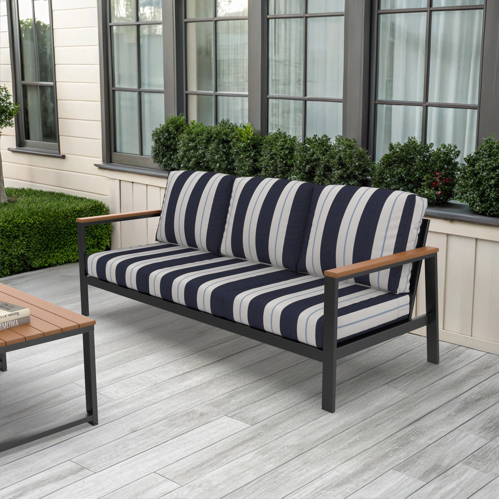 Townsend Outdoor Patio Sofa with Cushions, Green