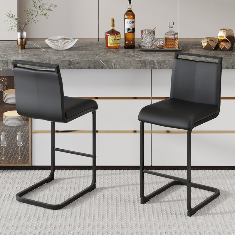 Tabouret de comptoir 25 po Telauges, Noir
